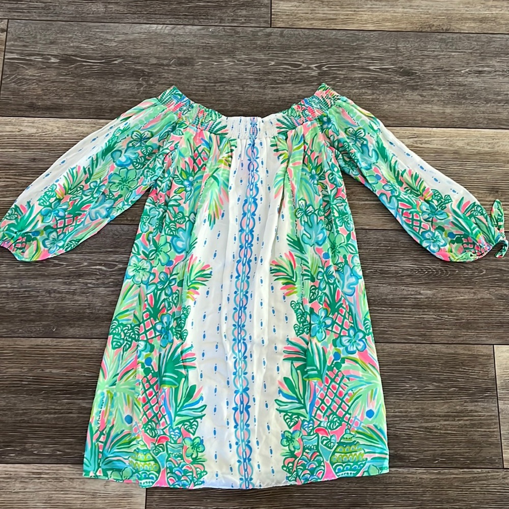 Off the shoulder tropical floral dress